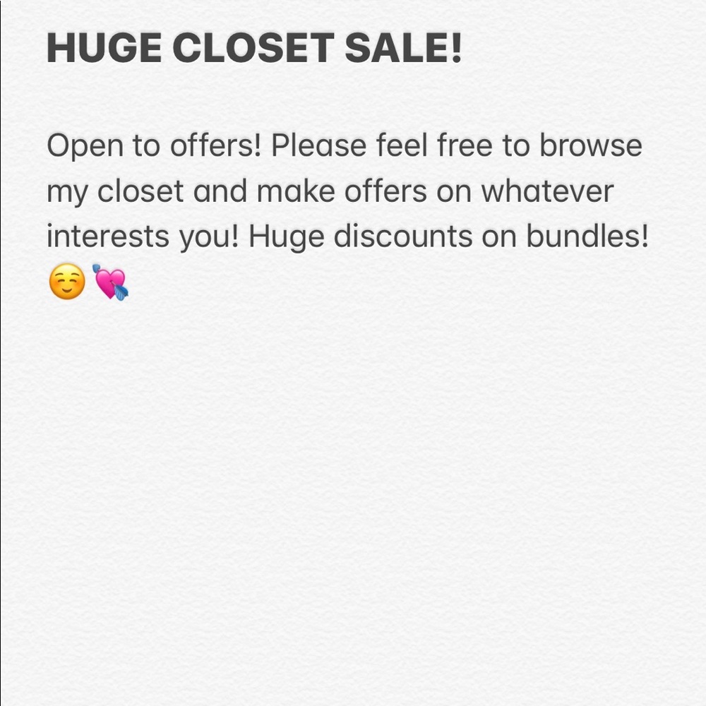 HUGE CLOSET CLEAROUT SALE